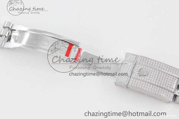 0224 Refined Datejust 41 SS Full Diamonds TWF 1:1 Best Edition Gray Roman Markers Dial on Jubilee Bracelet A 2389